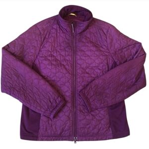 LL Bean Women's Quilted Jacket Size XL Purple Sleeve Thinsulate - V